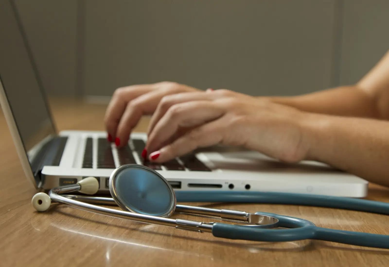 Healthcare professional reviewing information
